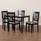 Baxton Studio Jackson Grey Upholstered and Espresso Wood 5-Piece Dining Set 166-10763-8026 - alternate 7